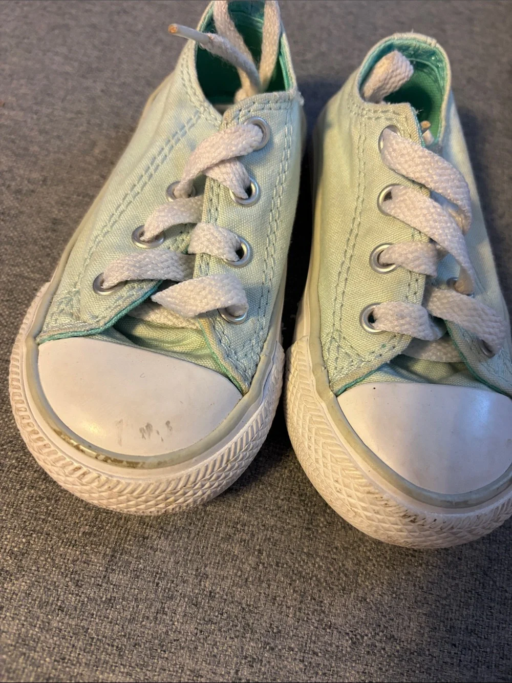 Converse Kids Mint Green Canvas Low-Top Sneakers